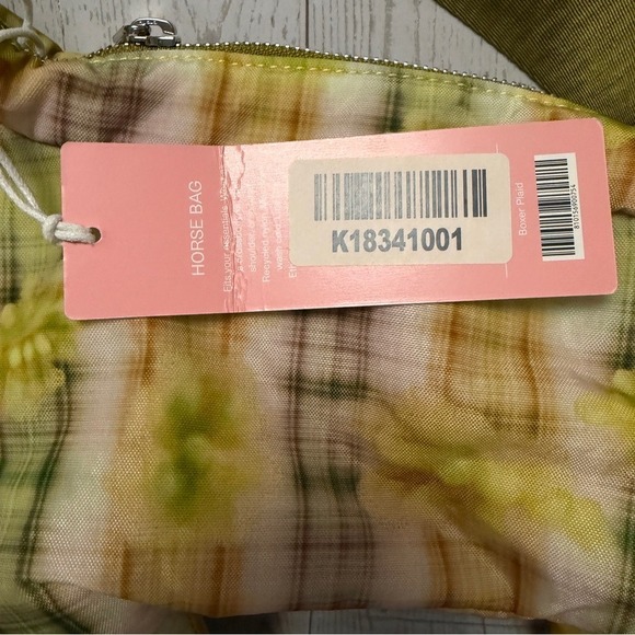 BAGGU Collina Strada Green Boxer Plaid Floral Crossbody Horse Pony New! NWT!